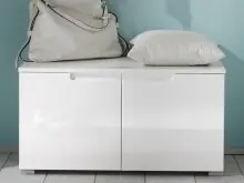 Sitzbank >Suzette< in Weiß aus MDF -...