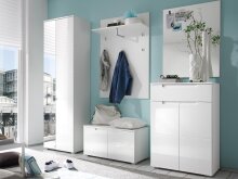 Sitzbank >Suzette< in Weiß aus MDF -...