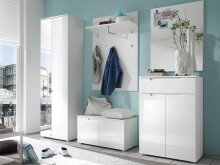 Sitzbank >Suzette< in Weiß aus MDF - 80x43x40cm (BxHxT)