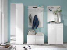 Sitzbank >Suzette< in Weiß aus MDF - 80x43x40cm (BxHxT)