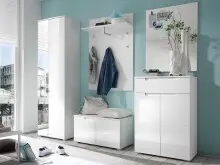 Garderoben-Set >Suzette< in Weiß aus MDF -...