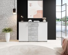 Kommode >Freida< (B/H/T 120 x 82 x 35 cm) in Beton - 120x82x35cm (BxHxT)