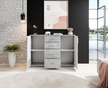 Kommode >Freida< (B/H/T 120 x 82 x 35 cm) in Beton - 120x82x35cm (BxHxT)