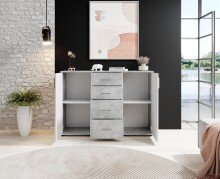 Kommode >Freida< (B/H/T 120 x 82 x 35 cm) in Beton - 120x82x35cm (BxHxT)