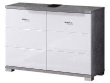Waschbeckenunterschrank >Peter< in Beton aus MDF - 80x57x31cm (BxHxT)