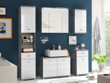 Waschbeckenunterschrank >Peter< in Beton aus MDF - 80x57x31cm (BxHxT)