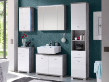 Spiegelschrank >Peter< in Beton aus MDF - 80x69x20cm (BxHxT)