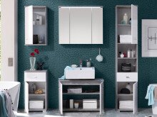 Spiegelschrank >Peter< in Beton aus MDF - 80x69x20cm (BxHxT)