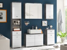 Hängeschrank >Peter< in Beton aus MDF - 38x71x23cm (BxHxT)