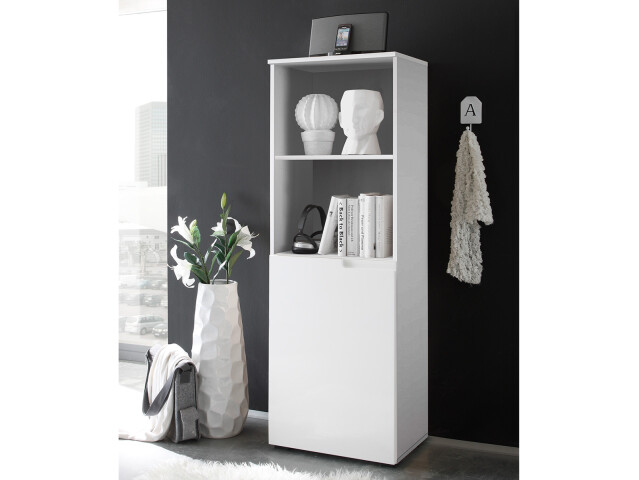 Regal >Suzette< in Weiß aus MDF - 50x145x35cm (BxHxT)