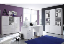 Aktenschrank >Suzette< in Weiß aus MDF - 50x145x35cm (BxHxT)