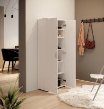 Schuhschrank >Nolana< in Weiß - 70x176x34cm (BxHxT)