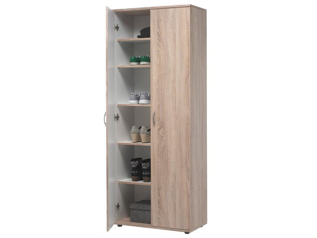 Schuhschrank >Nolana< in Sonoma-Eiche - 70x176x34cm (BxHxT)