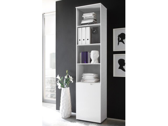 Regal >Suzette< in Weiß aus MDF - 50x216x35cm (BxHxT)