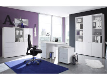 Regal >Suzette< in Weiß aus MDF - 50x216x35cm (BxHxT)