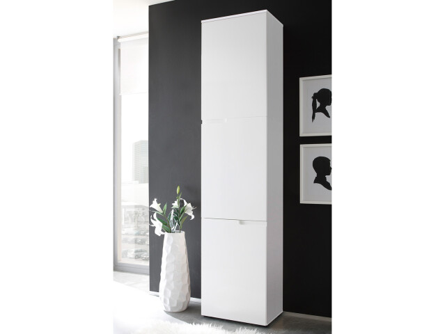 Aktenschrank >Suzette< in Weiß aus MDF - 50x216x35cm (BxHxT)