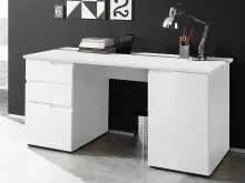 Schreibtisch >Suzette< in Weiß aus MDF -...