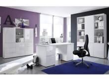 Schreibtisch >Suzette< in Weiß aus MDF - 158x76x67cm (BxHxT)