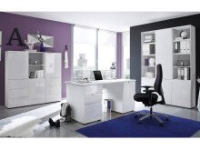 Schreibtisch >Suzette< in Weiß aus MDF - 158x76x67cm (BxHxT)