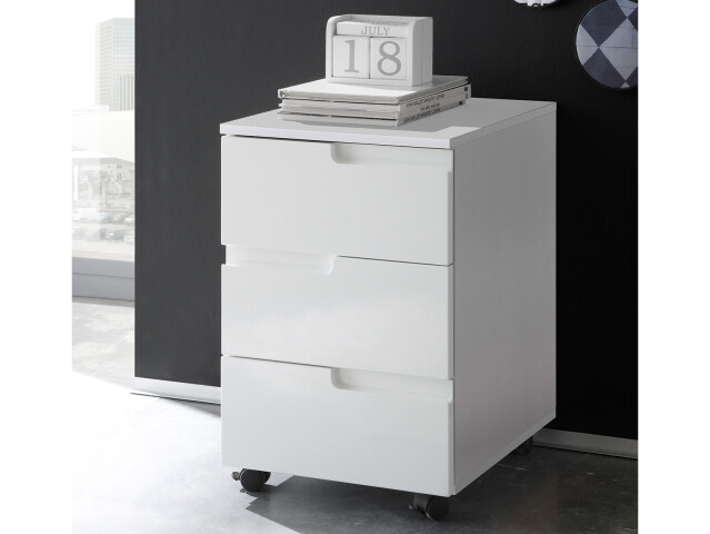 Rollcontainer >Suzette< in Weiß - 40x60x45cm (BxHxT)