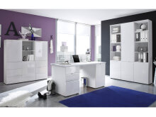 Büro-Set >Suzette< (3-teilig) in Weiß aus MDF - 150x216x35cm (BxHxT)