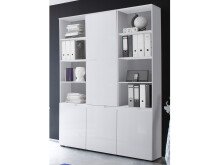 Büro-Set >Suzette< (7-teilig) in Weiß aus MDF - 158x76x35cm (BxHxT)