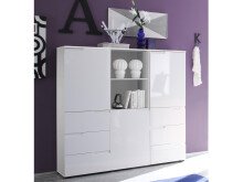 Büro-Set >Suzette< (7-teilig) in Weiß aus MDF - 158x76x35cm (BxHxT)