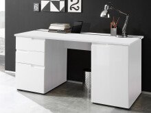 Büro-Set >Suzette< (7-teilig) in Weiß aus MDF - 158x76x35cm (BxHxT)