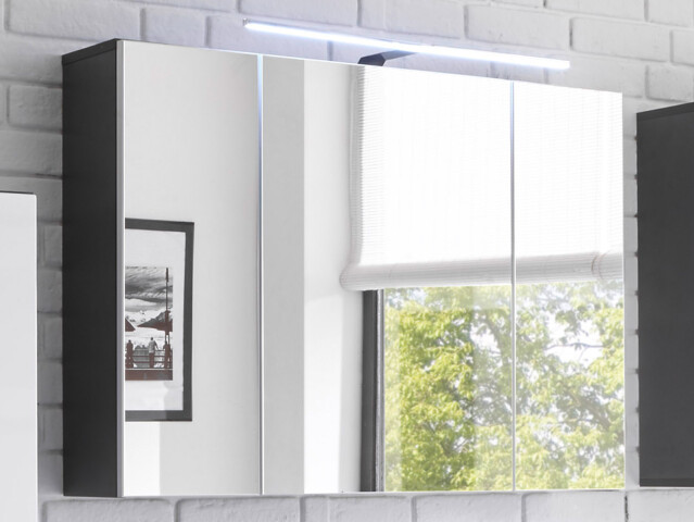 Spiegelschrank >Brooklyn< in grau - 99x70x21cm (BxHxT)