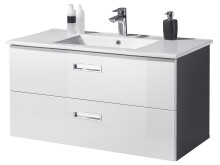 Waschtisch-Set >Brooklyn< in Grau aus MDF - 102x55x47cm (BxHxT)