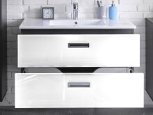 Waschtisch-Set >Brooklyn< in Grau aus MDF - 102x55x47cm (BxHxT)