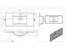 Waschtisch-Set >Brooklyn< in Grau aus MDF - 102x55x47cm (BxHxT)