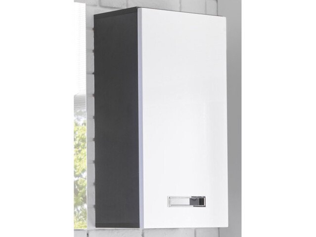 Hängeschrank >Brooklyn< in Weiß/Hochglanz aus MDF - 38x70x23cm (BxHxT)