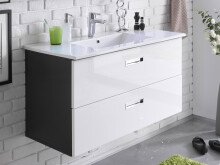 Badezimmer-Set >Brooklyn I< in Grau aus MDF - 102x195x47cm (BxHxT)