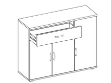 Kommode >Lissy< in Sonoma-Eiche aus Kunststoff -...