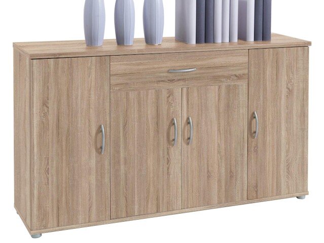 Sideboard >Lissy< in Sonoma-Eiche aus Kunststoff - 118x70x30cm (BxHxT)