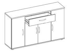 Sideboard >Lissy< in Sonoma-Eiche aus Kunststoff - 118x70x30cm (BxHxT)