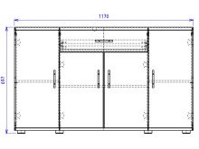 Sideboard >Lissy< in Sonoma-Eiche aus Kunststoff - 118x70x30cm (BxHxT)