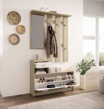 Garderoben-Set >Selene< in Sonoma-Eiche - 100x190x25cm (BxHxT)