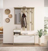 Garderoben-Set >Selene< in Sonoma-Eiche - 100x190x25cm (BxHxT)