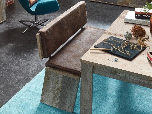 Essbank >Britta< in Driftwood Nachbildung - 126x86x55cm (BxHxT)