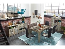 Essbank >Britta< in Driftwood Nachbildung - 126x86x55cm (BxHxT)