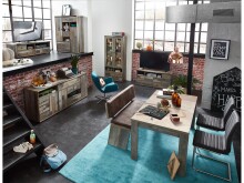 Essbank >Britta< in Driftwood Nachbildung - 126x86x55cm (BxHxT)