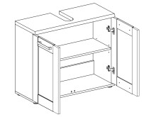 Waschbeckenunterschrank >Barbara< in Sibiu-Lärche - 80x65x33cm (BxHxT)