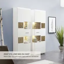 Vitrine >Kathlin< in Weiß matt aus Metall -...
