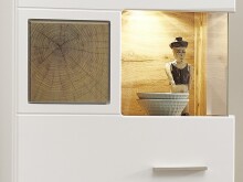 Vitrine >Kathlin< in Weiß matt aus Metall - 65x205x37cm (BxHxT)