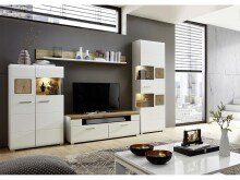 Vitrine >Kathlin< in Weiß matt aus Metall - 65x205x37cm (BxHxT)