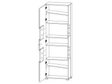 Vitrine >Kathlin< in Weiß matt aus Metall - 65x205x37cm (BxHxT)