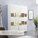 Vitrine >Kathlin< in Weiß matt aus Metall - 65x205x37cm (BxHxT)