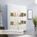 Vitrine >Kathlin< in Weiß matt aus Metall - 65x205x37cm (BxHxT)
